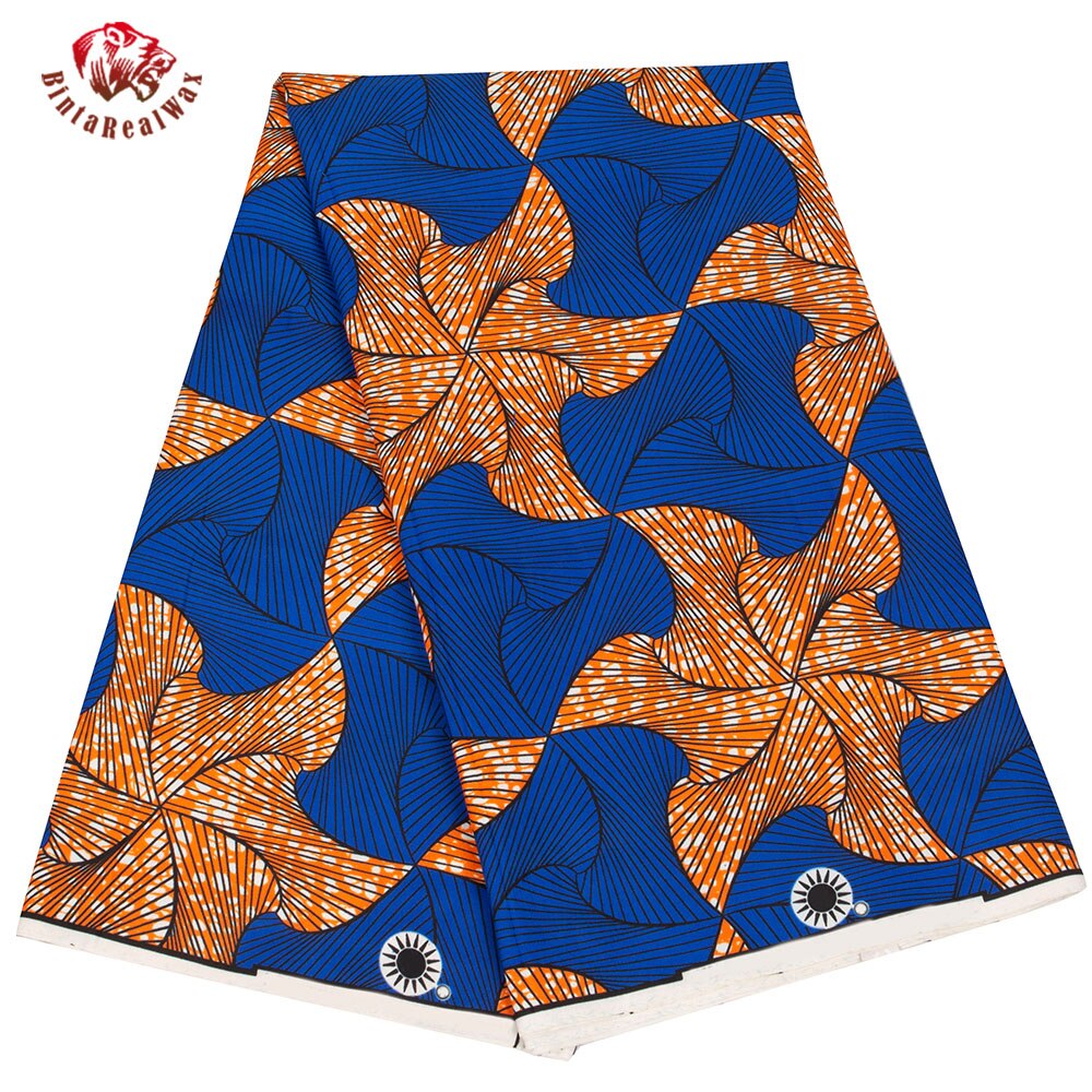 African Geometric Pattern Ankara Polyester Fabric