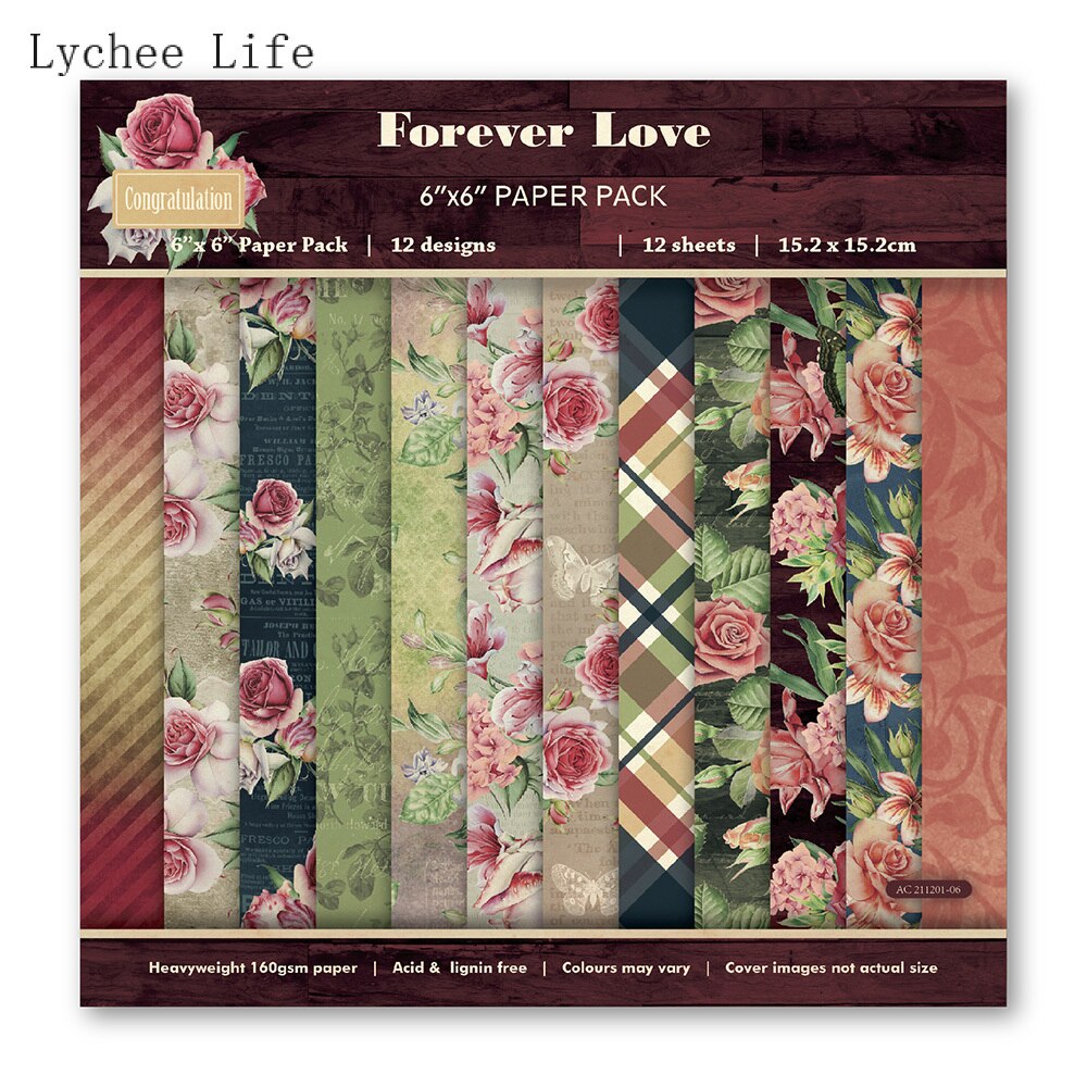 Decorative Scrapbook Paper (12/pack, color/style options)