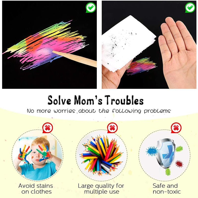 100/10pcs Rainbow Scratch Mini Notes Paper Pad