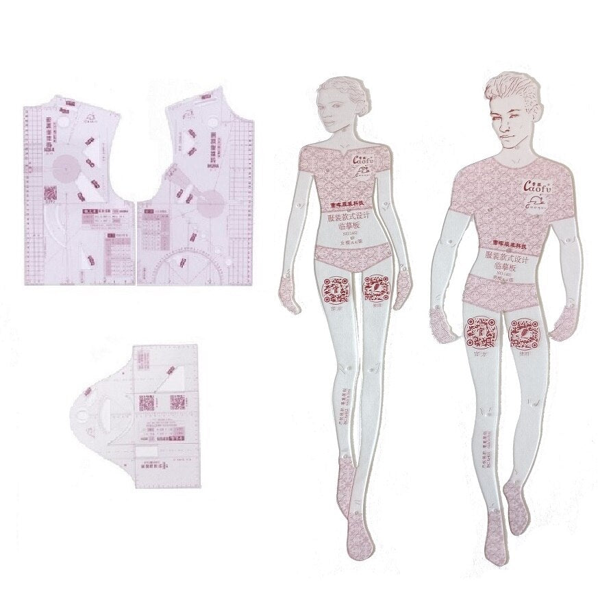 Fashion Ruler Pattern Making for Doll/Small Clothing