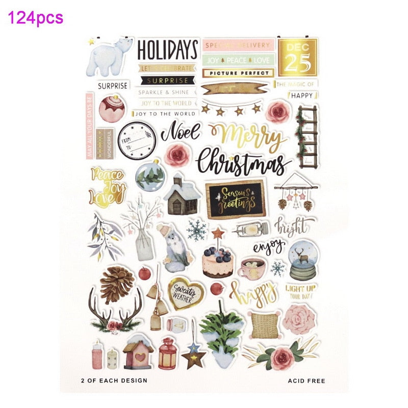 Christmas/Holiday Variety Stickers (124/pack, style options)