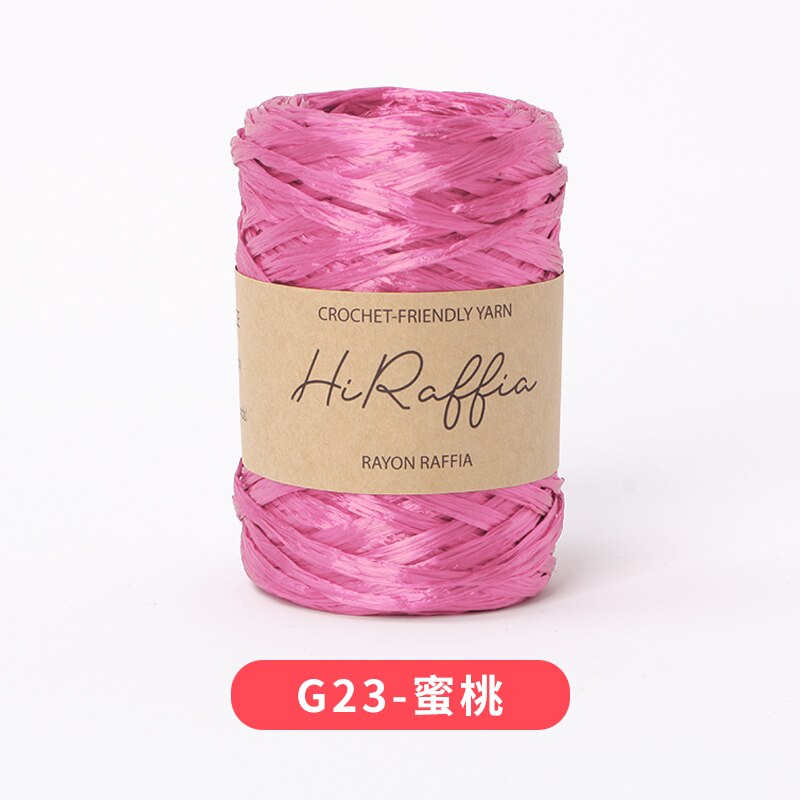 80M Metallic Natural Raffia Straw Yarn