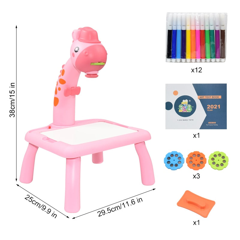 Children LED Projector Art Drawing Table