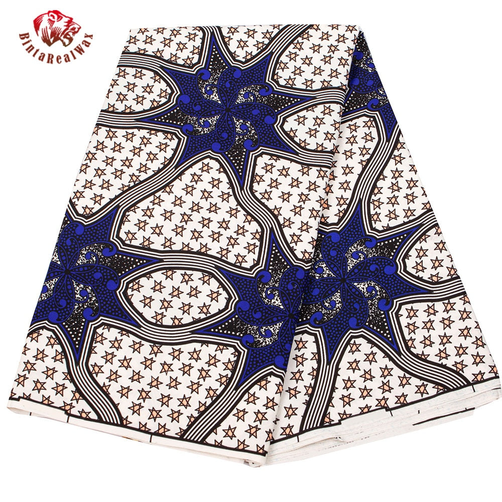 African Geometric Pattern Ankara Polyester Fabric