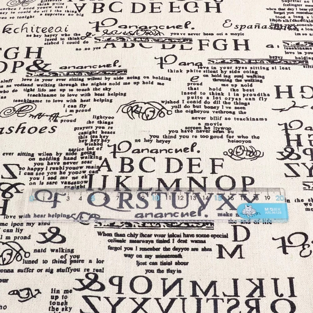 Zakka Words Cotton Linen Fabric