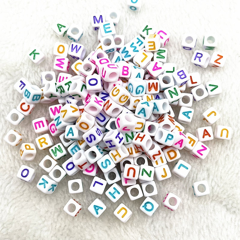 Alphabet Letter Beads (100/pack, color options)