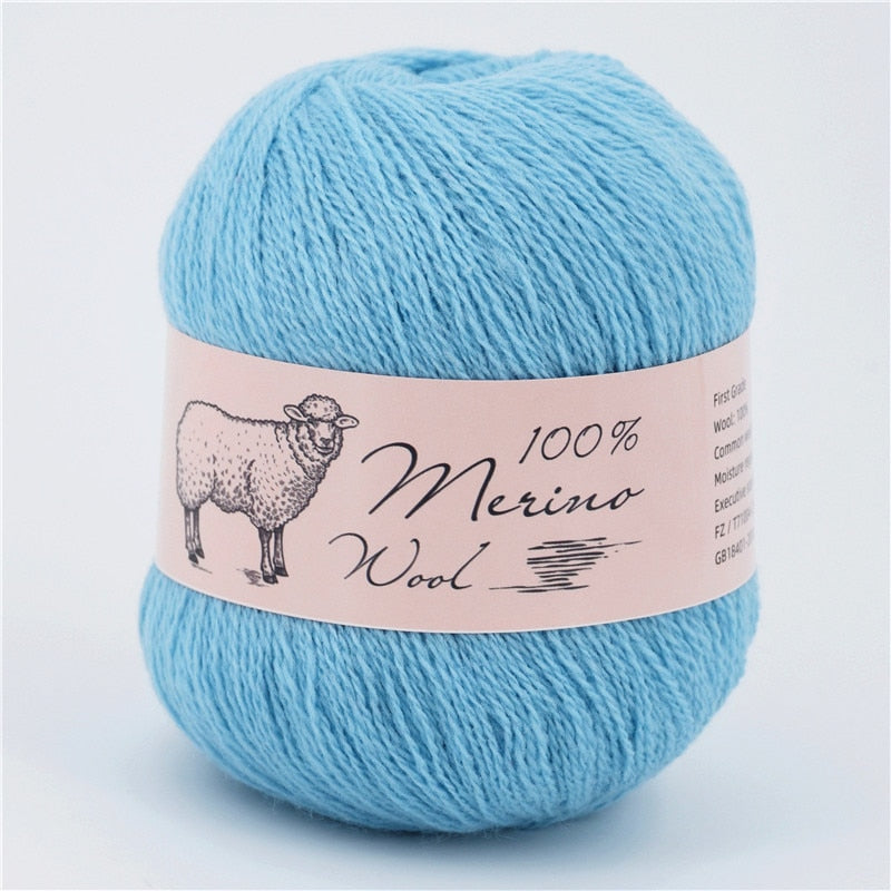 100% Medium-Fine Soft Crochet Merino Wool Yarn