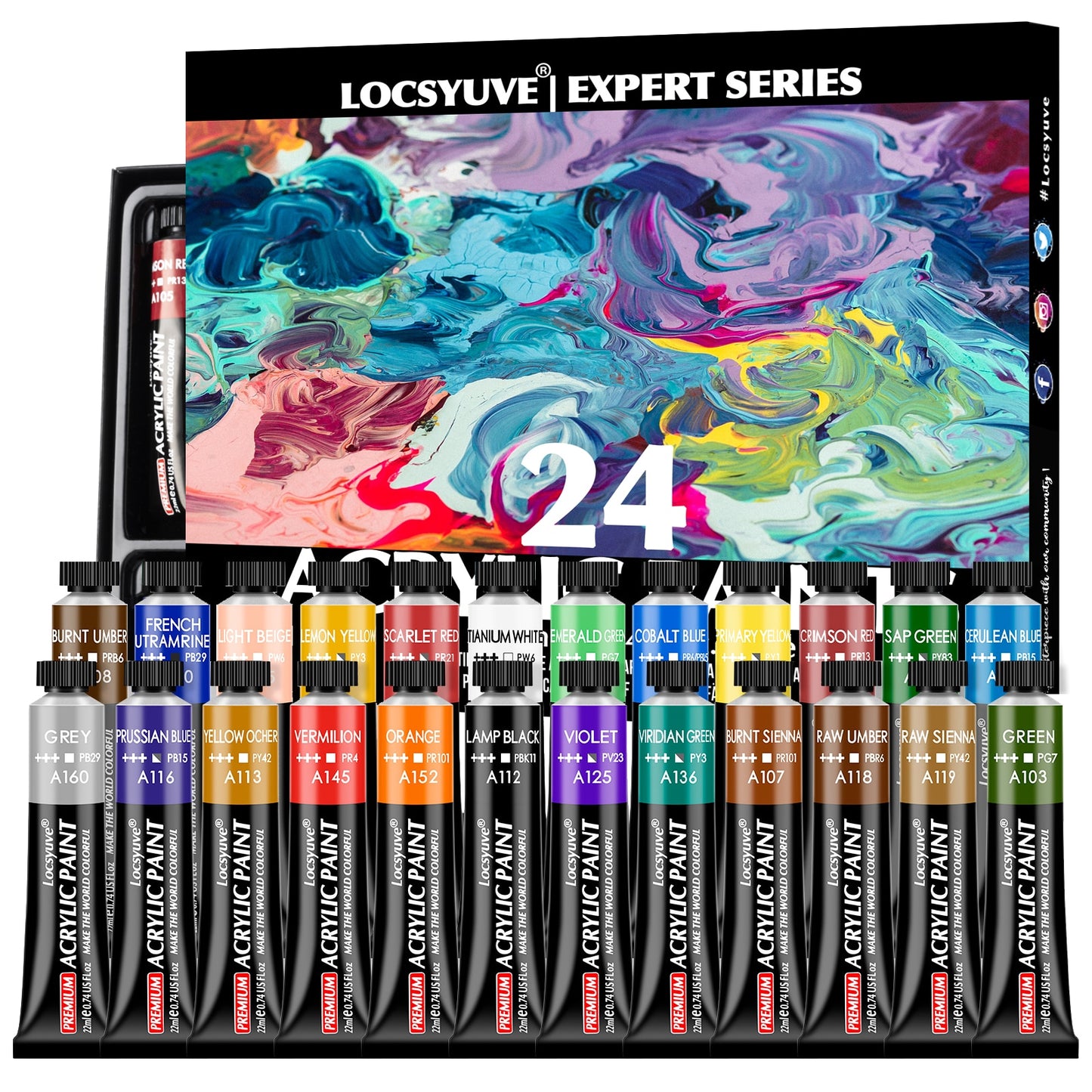 Acrylic Paint Set (12 or 24 colors)