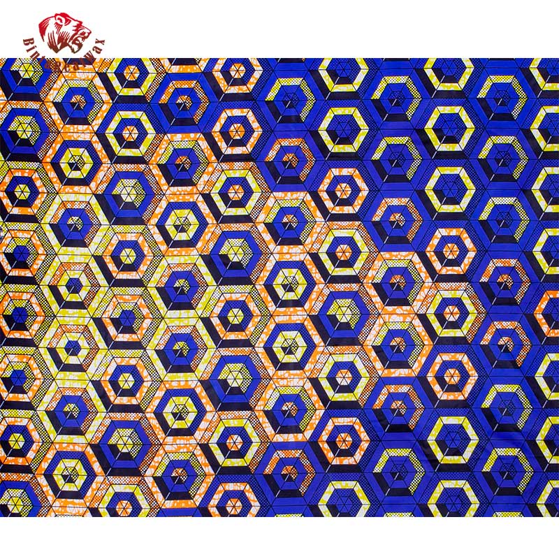 African Geometric Pattern Ankara Polyester Fabric