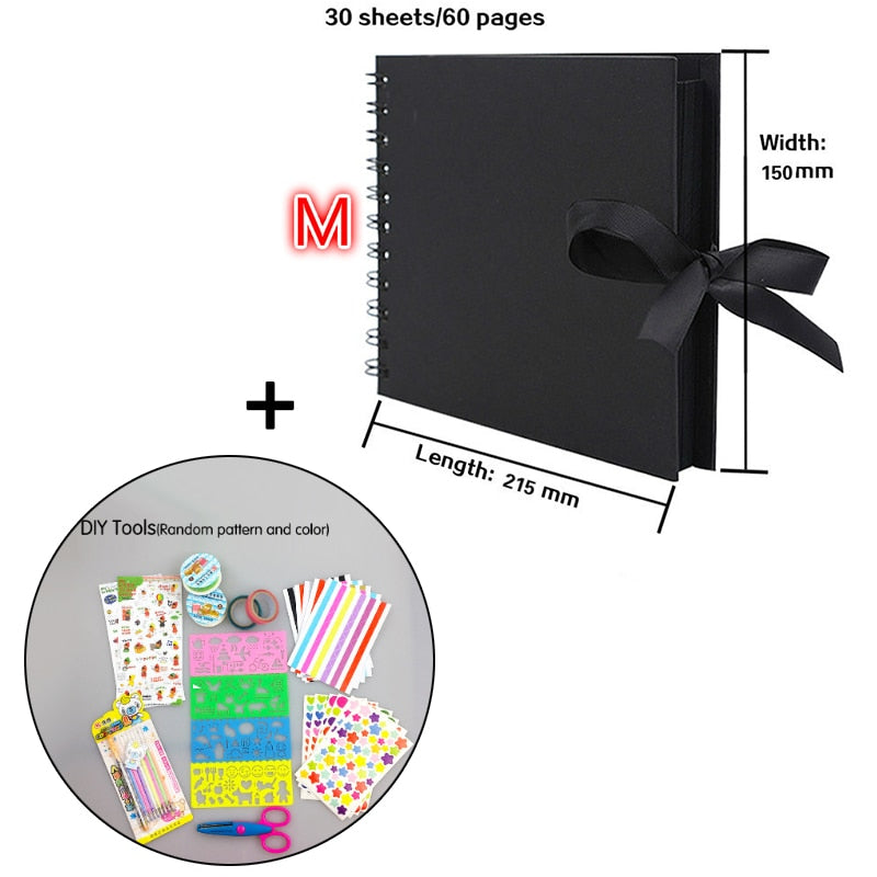 S-M-L Ribbon Tie Scrapbook (40 or 80 pages, with or without accessories)