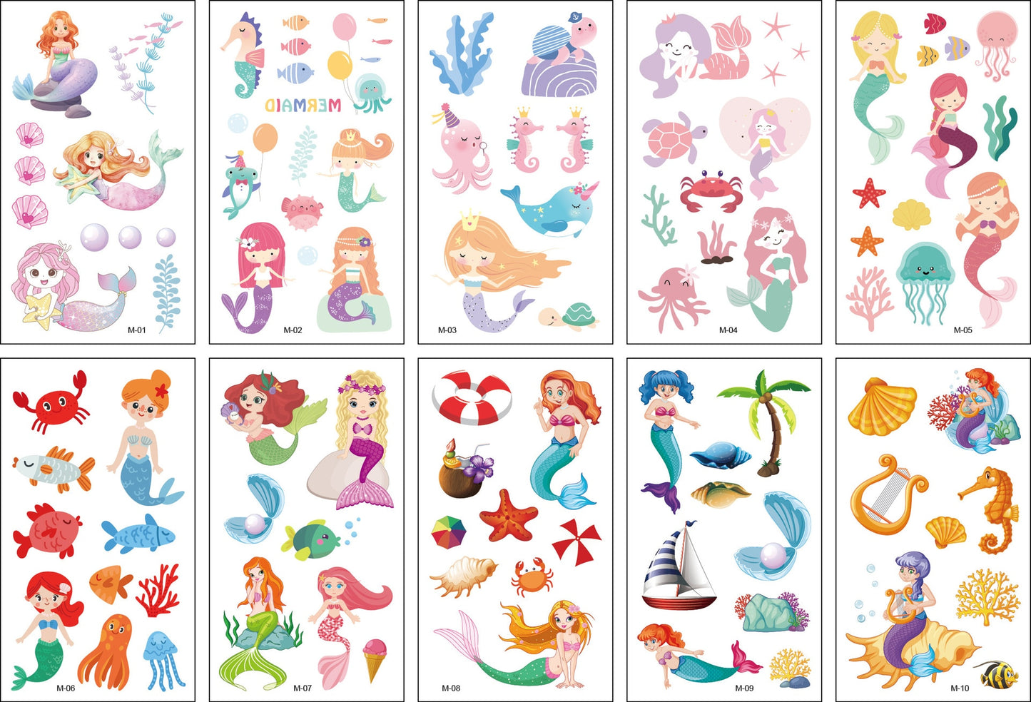 10 Pack Fake Tattoo Stickers