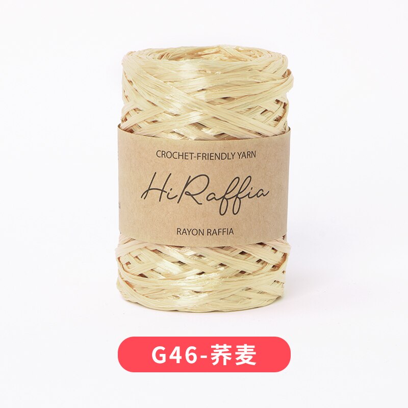 80M Metallic Natural Raffia Straw Yarn