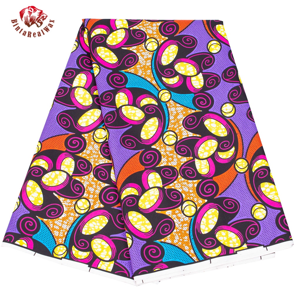 African Geometric Pattern Ankara Polyester Fabric