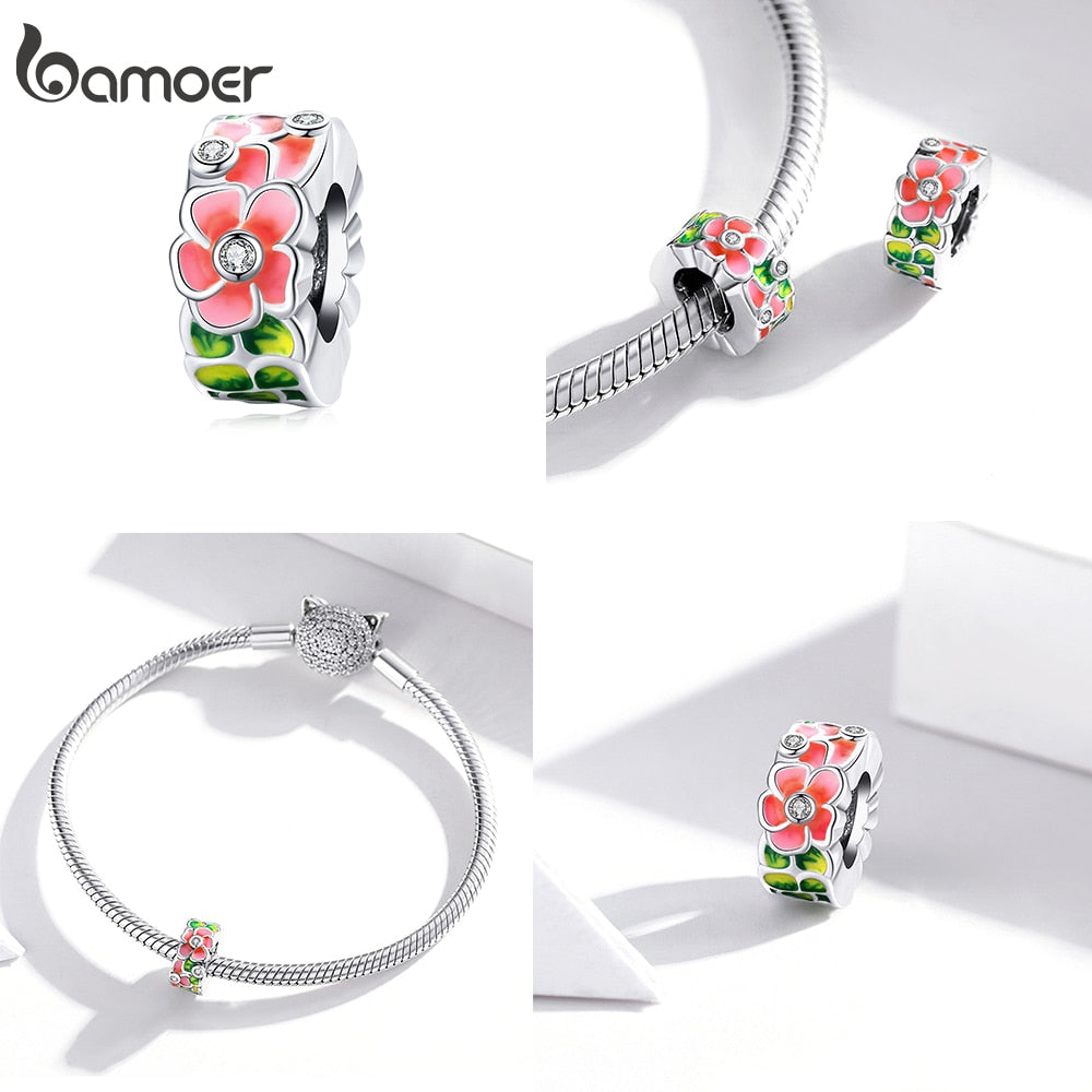 Bamoer Bracelet Sterling Silver Birds/Flower Charms (style option)