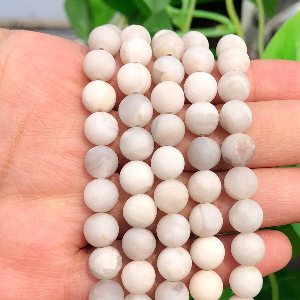 Natural Stone Matte Round Beads