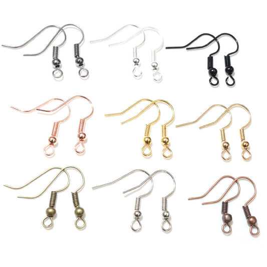 Earring Clasps Hooks 100/lot (color/style options)