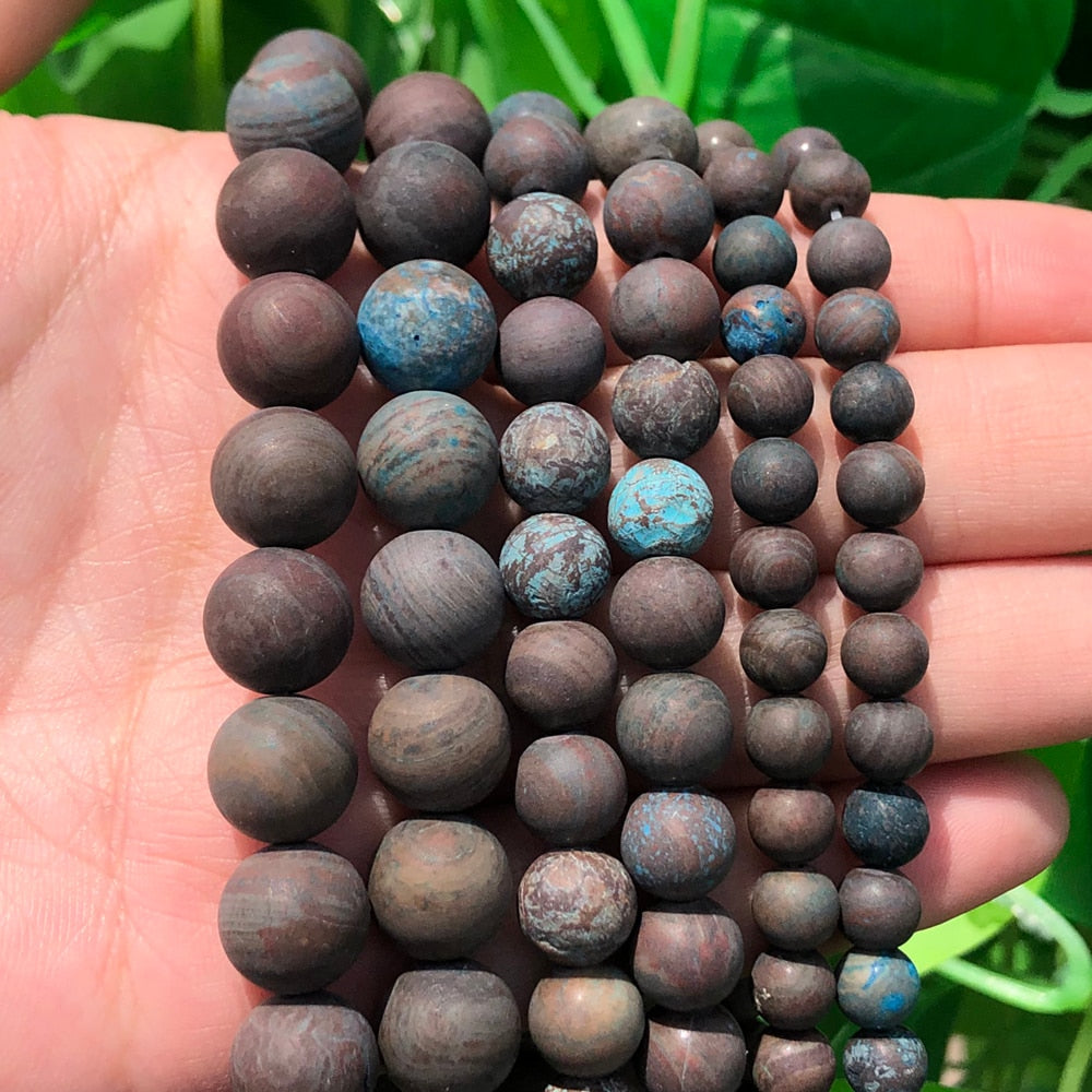 Natural Stone Matte Round Beads