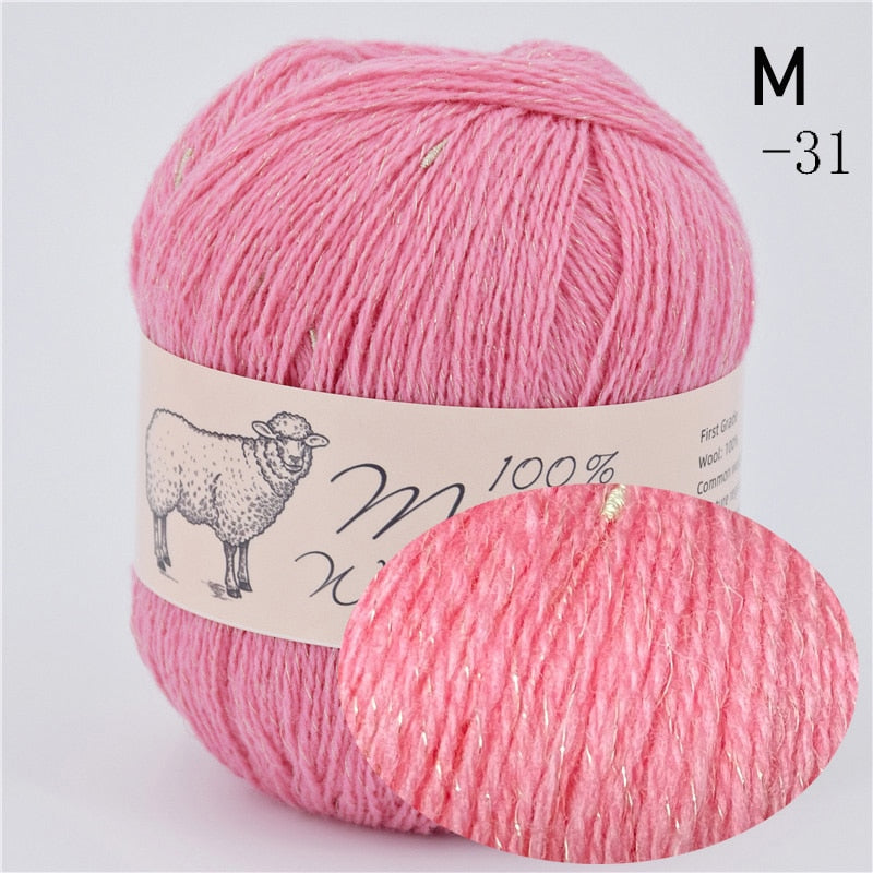 100% Medium-Fine Soft Crochet Merino Wool Yarn