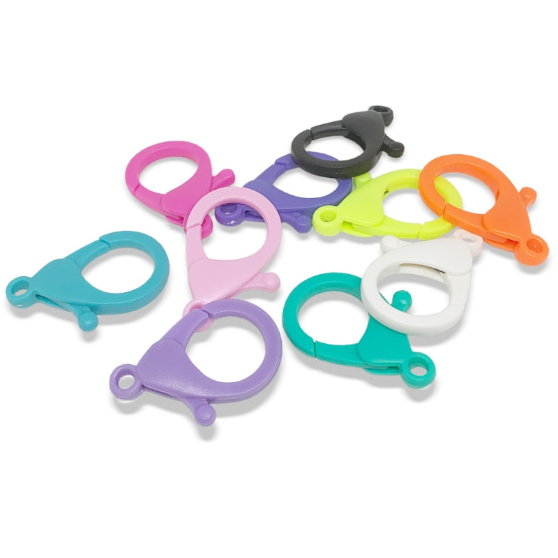 Plastic Lobster Clasp Hooks (30/pack, color options)