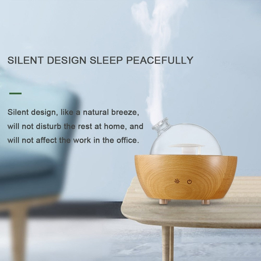 150ml Solid Wood Aroma Diffuser/Humidifier, 7 LED Light Displays, Bluetooth Connect