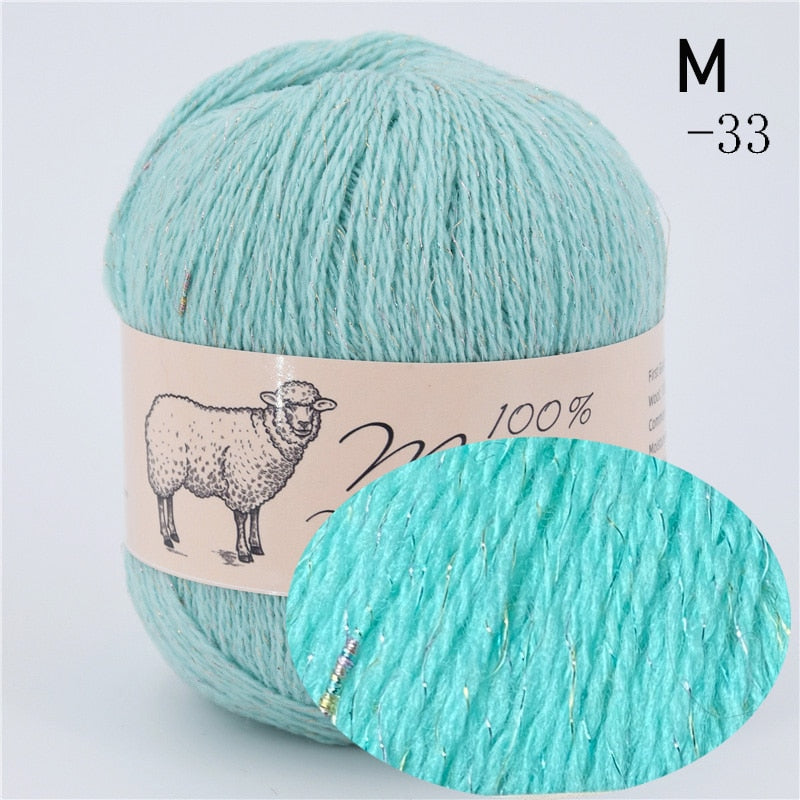 100% Medium-Fine Soft Crochet Merino Wool Yarn