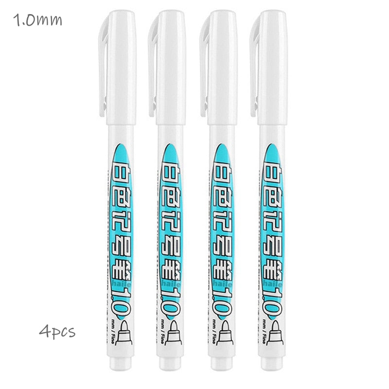 Permanent White Marker Pen, Use For Fabric, Wood, Leather (0.8mm-3.5mm)