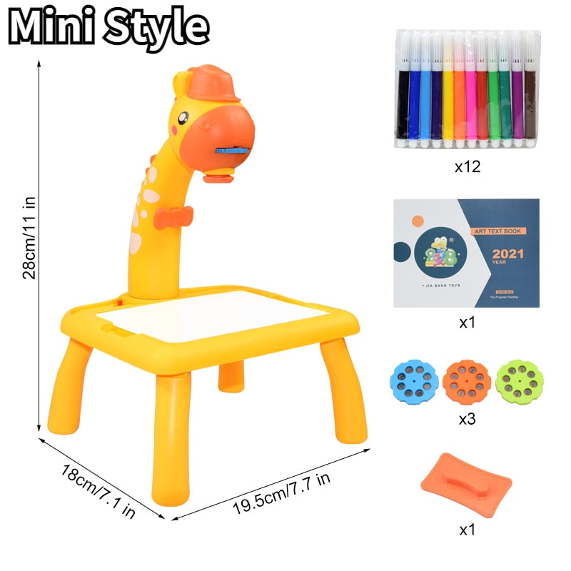 Children LED Projector Art Drawing Table