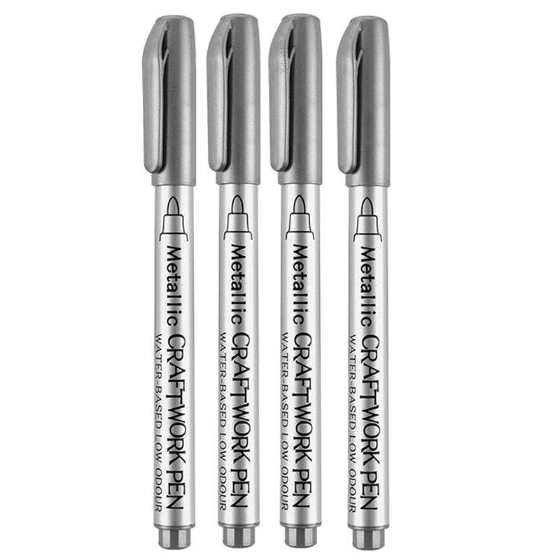 Metallic Waterproof Permanent Paint Marker (white/silver/gold 4or 8/set)