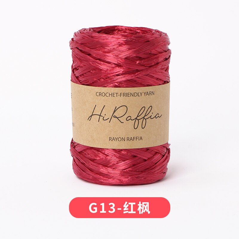 80M Metallic Natural Raffia Straw Yarn