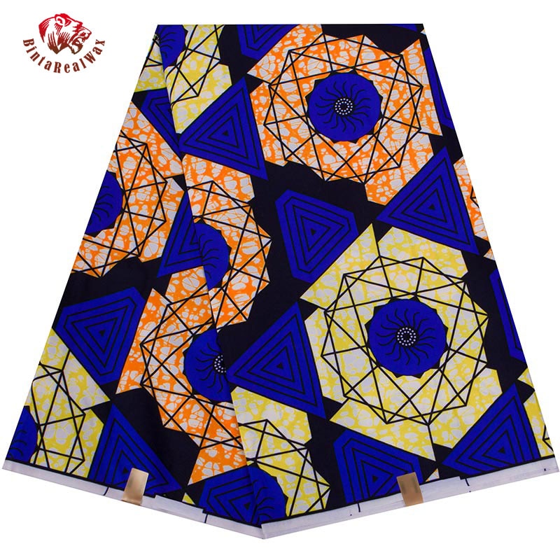 African Geometric Pattern Ankara Polyester Fabric