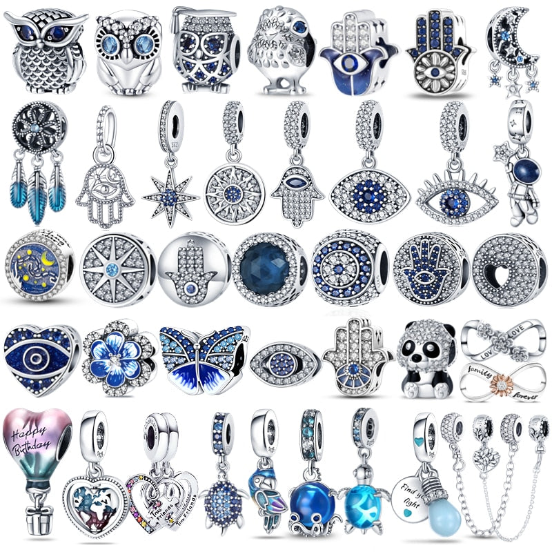 Assortment Charms Blue Accented