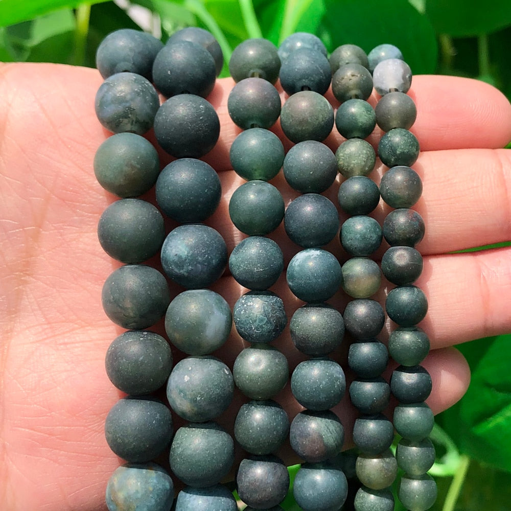 Natural Stone Matte Round Beads