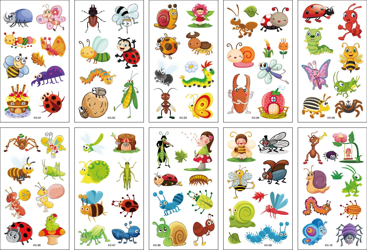 10 Pack Fake Tattoo Stickers