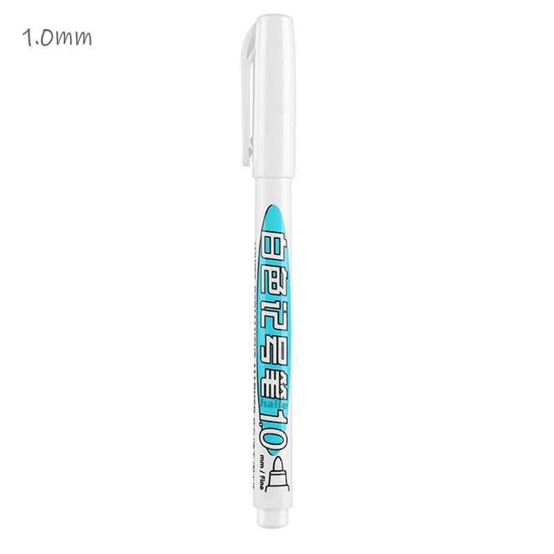 Permanent White Marker Pen, Use For Fabric, Wood, Leather (0.8mm-3.5mm)