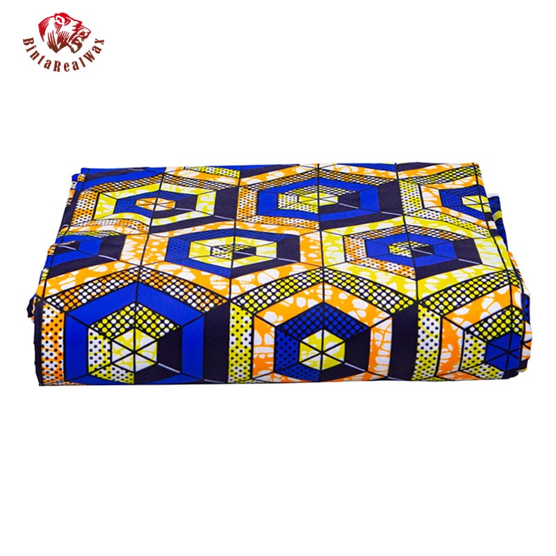 African Geometric Pattern Ankara Polyester Fabric