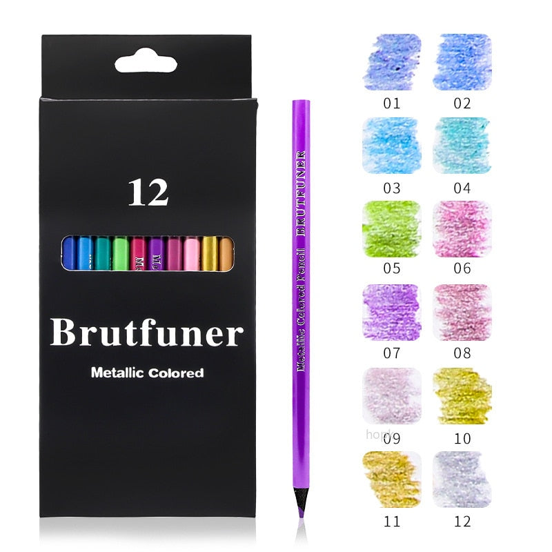 Metallic Colored Sketching Pencils 12/pack