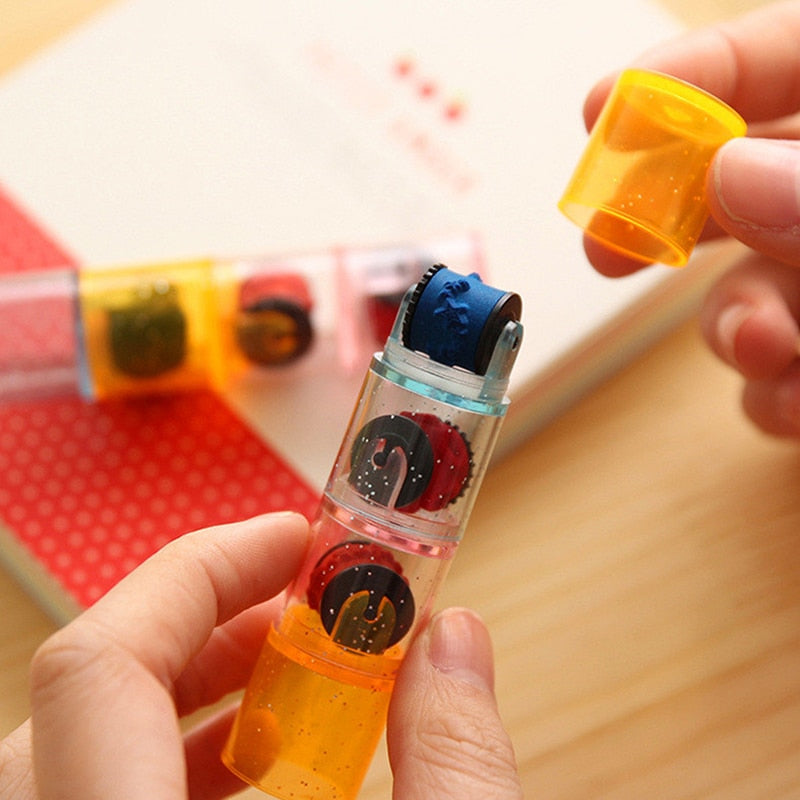 3/6Pcs Colorful Ink Pad Stamp