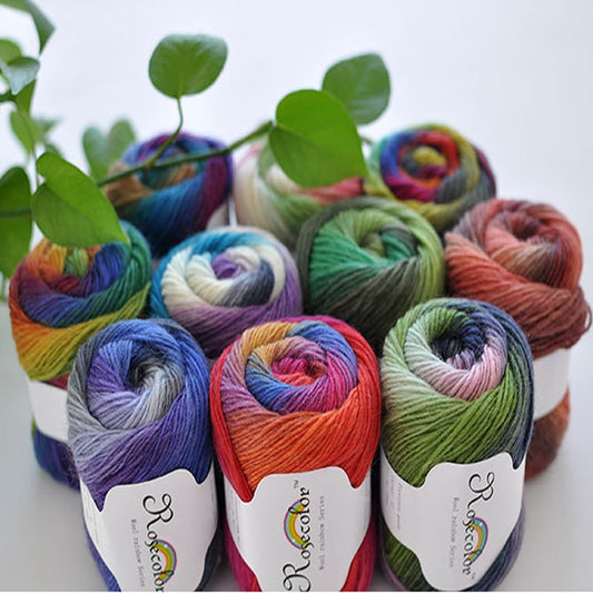 100% Wool Worsted Yarn Rainbow Colors