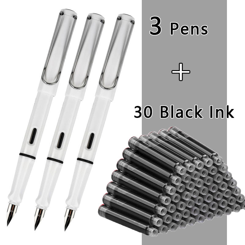 Fountain Pen Set Black/Blue/Red ink (0.38 mm, 33 or 50/set)