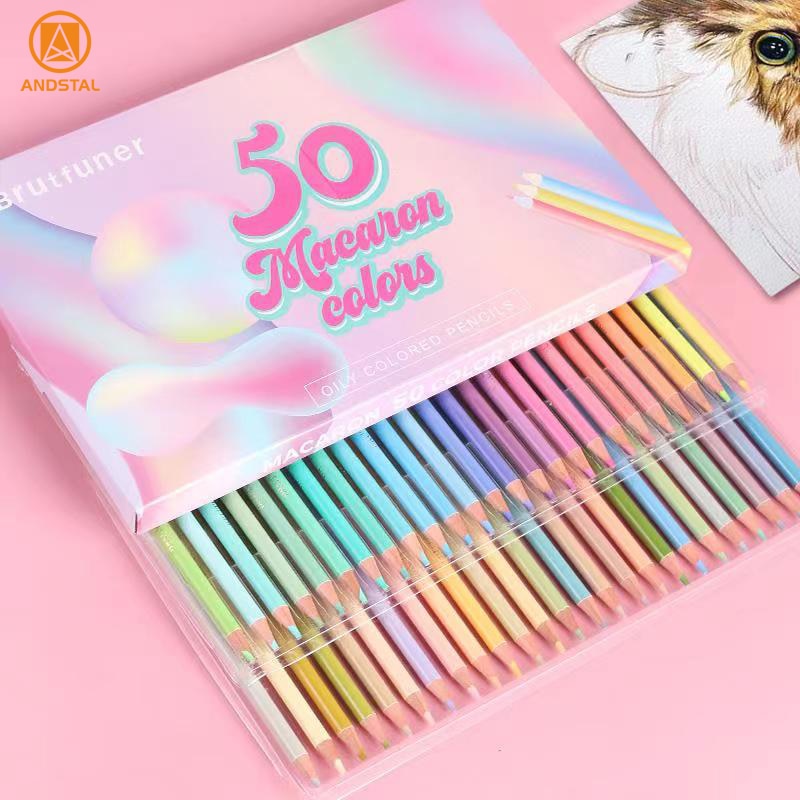 Macaron 50 Colors Professional Colored Pencils Pastel