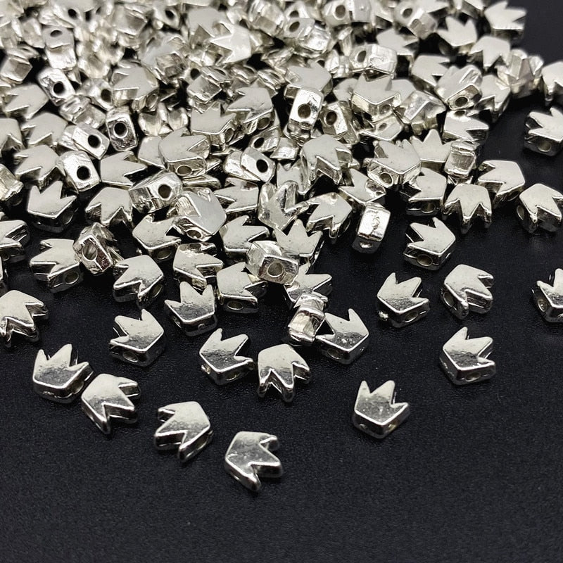 Silver Loose Spacer Acrylic Beads 100/pack (style options)