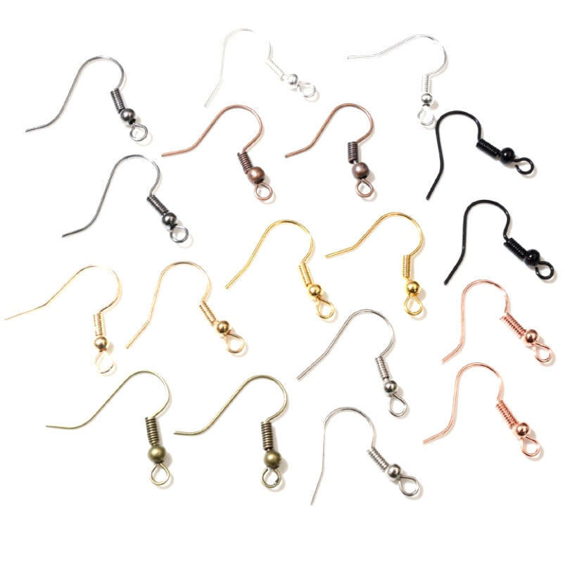 Earring Clasps Hooks 100/lot (color/style options)