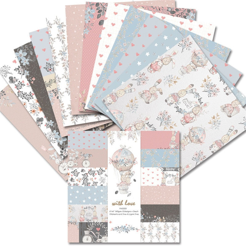 Christmas Scrapbooking Paper (15x15cm 12/pack, style options)