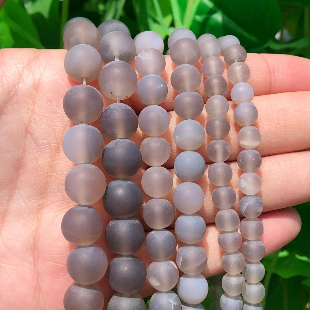 Natural Stone Matte Round Beads