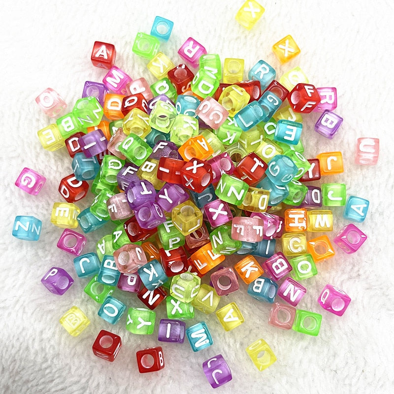 Alphabet Letter Beads (100/pack, color options)