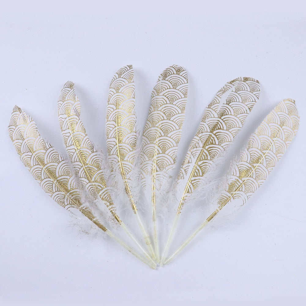 Gold Dipped Natural Goose Feather in White or Black