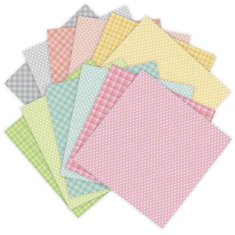 Pastel Patterned Cardstock Scrapbook Paper (15x15cm, 12 or 24 sheets)