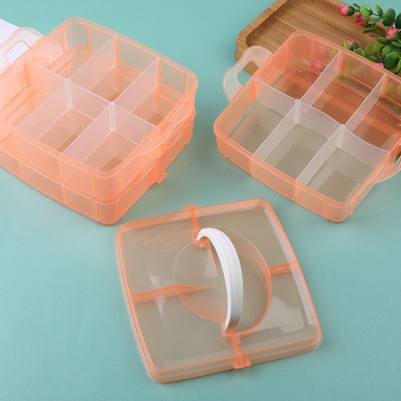 3 Layers, 18 Compartments Plastic Storage Box