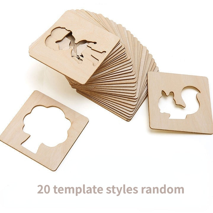 20pcs Montessori Wooden Stencils