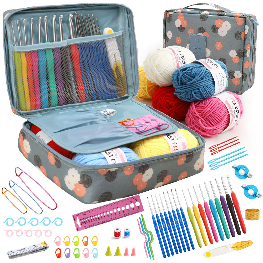 2022 Crochet Kit Storage Bag with Hooks/Yarn/Accessories